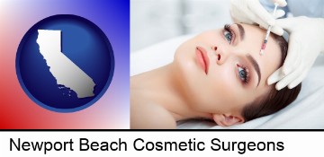 beautiful woman receiving a facial injection in Newport Beach, CA