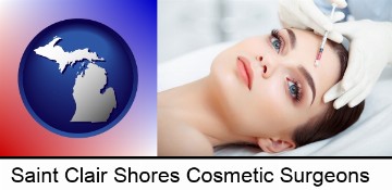 beautiful woman receiving a facial injection in Saint Clair Shores, MI